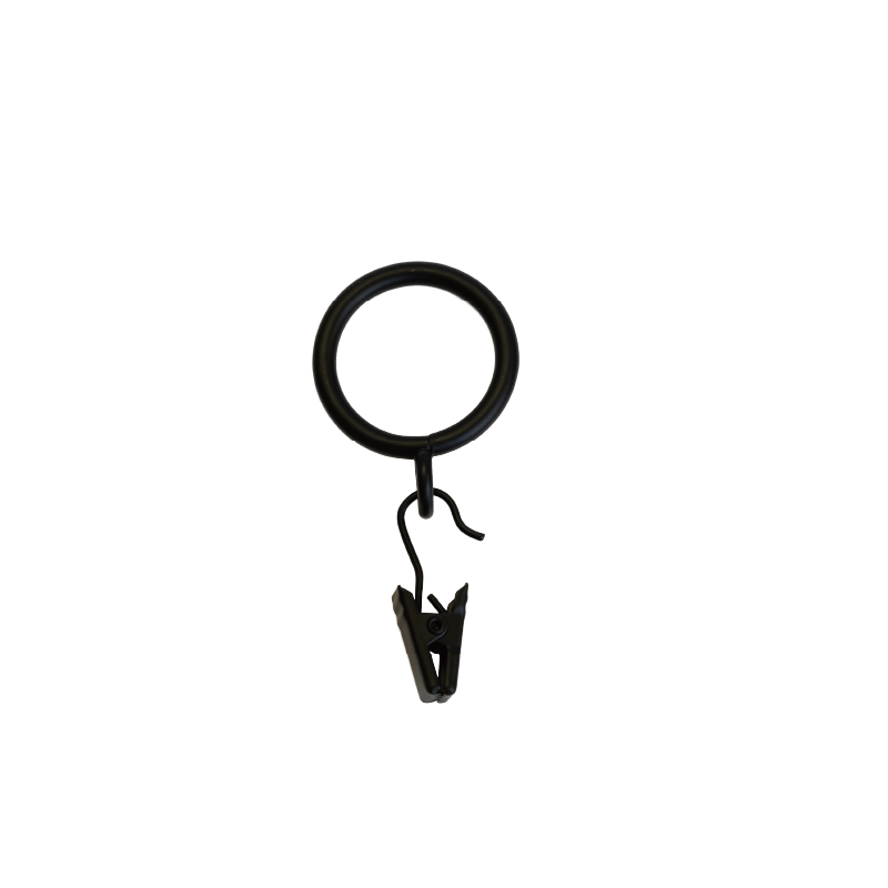 Rings with Clips-Café Rod-BLK- 10 pc/bag