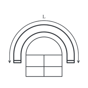 TRK1001 or TRK1002 Vertical Bend Service L ≤100"